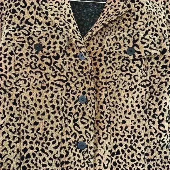Women's Monterey Bay Leopard Print Jacket Blazer Suit Size 6 Brown VTG - Picture 5 of 15